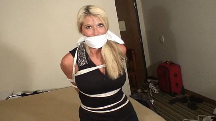 Good Girls In Bondage - MP4 Format big busted Holly bound barefoot and double gagged MP4 Format