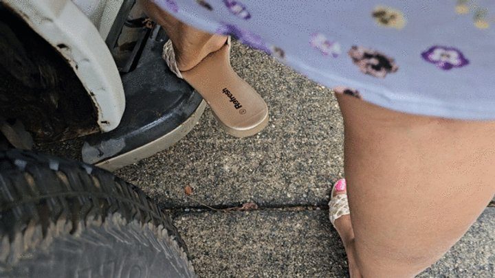 Foot Fetish Paradise - Balbina enjoying a walk on flat sandals