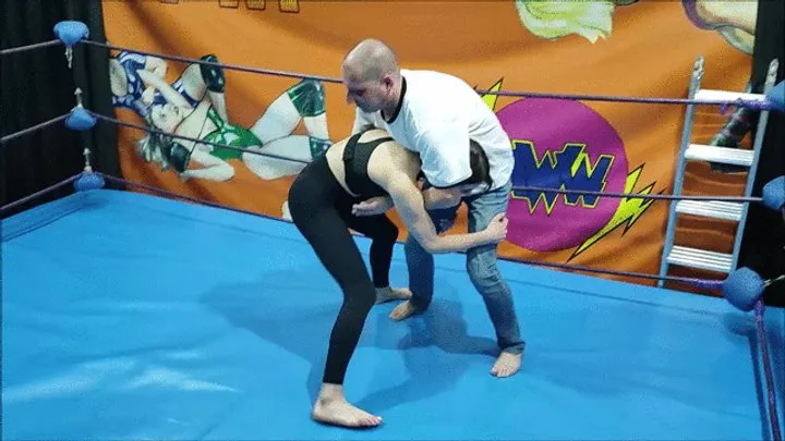 The Wrestling Amazons - Young pole dancer wrestles the 1st time pert 2