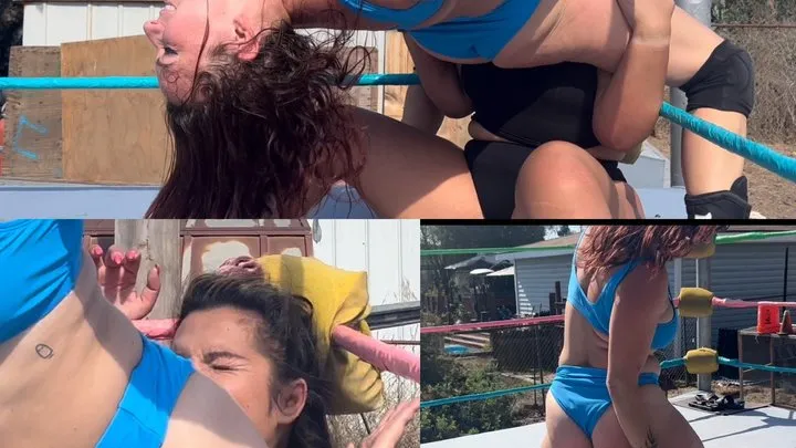 Nadia Sapphire - Bronco busters, crotch kicking, ass smother an barefoot wrestling