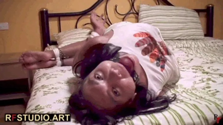 Rf Studio Production - Milestiba is Bound and Gagged Struggling on the Bed - Remastered (FULL HD MP4)