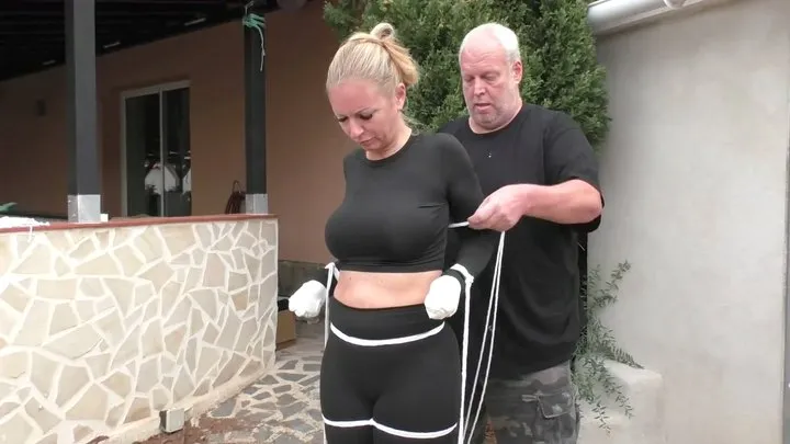Tied In Public - Dany Blonde - Hard Bondage Walk Training for the sexy Austrian Blonde - Part 1 mp4 HD