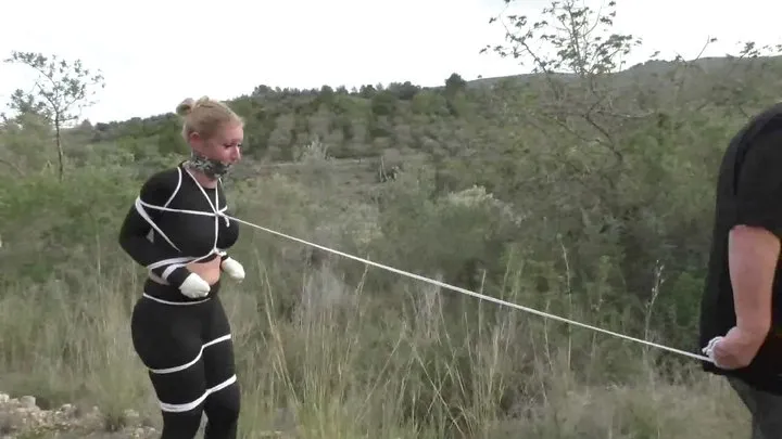 Tied In Public - Dany Blonde - Hard Bondage Walk Training for the sexy Austrian Blonde - Part 2 wmv HD