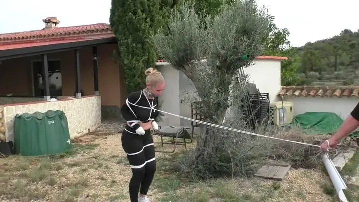 Tied In Public - Dany Blonde - Hard Bondage Walk Training for the sexy Austrian Blonde - Full Clip wmv SD