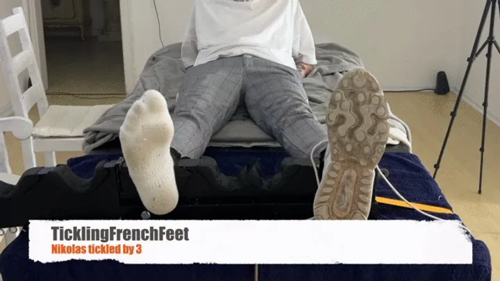 Tickling French Feet - Nikolas tickled by 3 (Full HD)