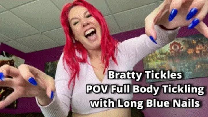 Tickles Soft Soles - Bratty Tickles POV Full Body Tickling with Long Blue Nails - Tickle Instruction Virtual Tickling Instruction Long Fingernails MP4