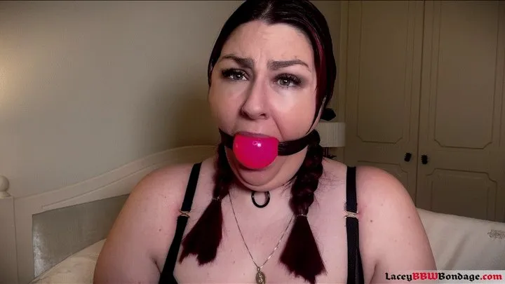 Lacey Bbw Bondage Adventures - Lacey's Ballgag Play: A Submissive's Display of Devotion H265 MP4 4K ( ballgag, submissive, purple gag, pink gag, muffling, MMMMPPPPHHHing, drooling, boob play, master, bondage, gagging, restraint )