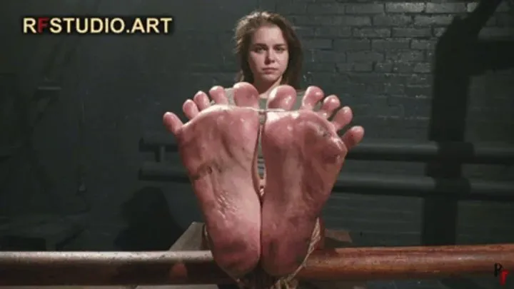 Rf Studio Production - Leya - Bastinado, Roasting Soles with Fire, and Large Ballgag (HD 720p MP4)