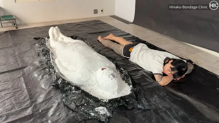 Hinako House Of Bondage - Girl Gets Plaster Bondage! (downwards angle)