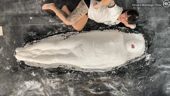Hinako House Of Bondage - Girl Gets Plaster Bondage! (birds eye view angle)