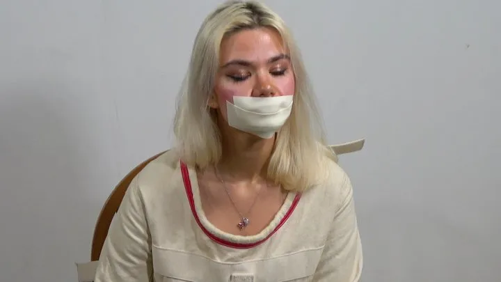 Gagged Girls - Tape Gag Therapy: Straitjacket and Microfoam Tape (starring Angelica)