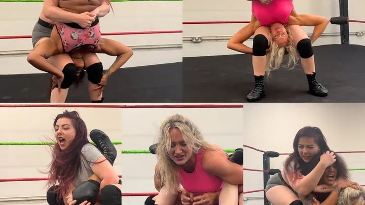 Power Girls Pro Wrestling - 3 way submission with piledrivers