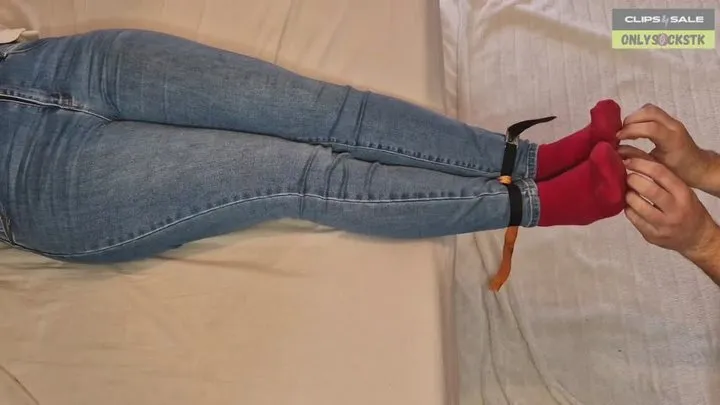 Onlysockstk - Tickles on feet in red socks