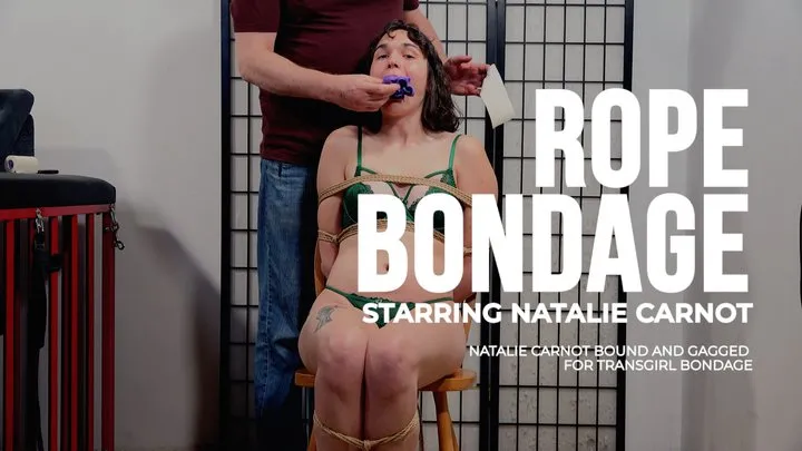 Transgirl Bondage - Natalie Carnot: Strict Rope Bondage Shibari Transgirl Tied