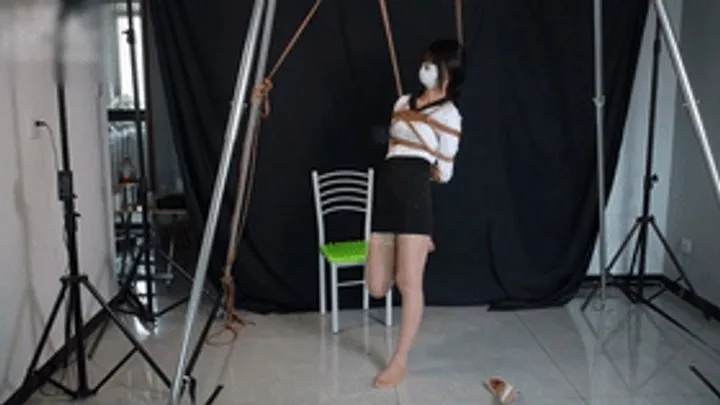 Chinese Bondage Foot Fetish - xy256-Chinese female secretary who has never experienced bondage is tied up by her boss