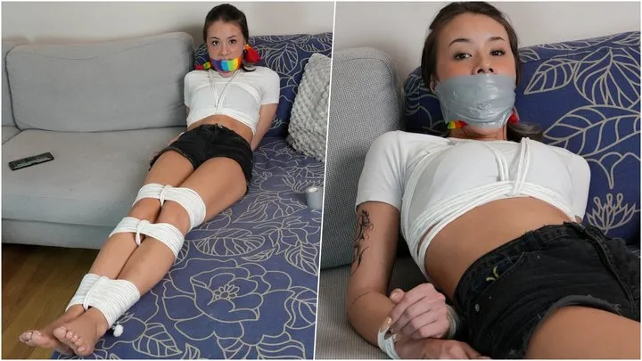 Latina Bondage - Lilly: Babysitter Gets Bound Tight, Sock Gagged and Hogtied!(FullHD)