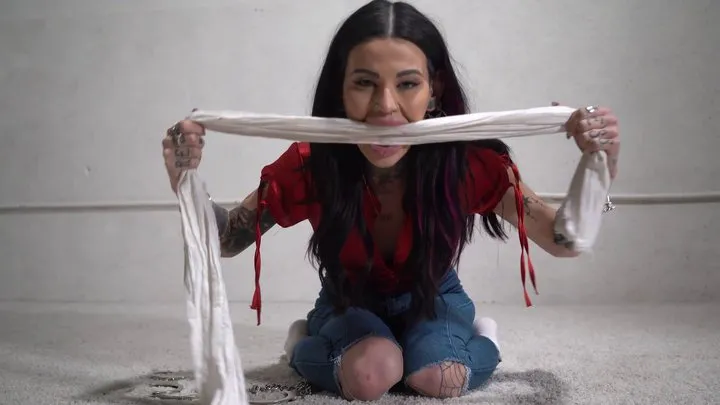 Altgirlsbound - 4119c Liv in Red Blouse Bondage HOGCUFFED