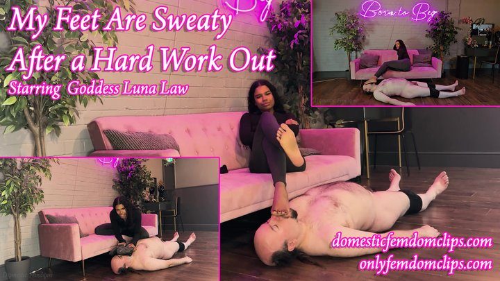 Domestic Femdom - My Feet Are Sweaty After a Hard Work Out