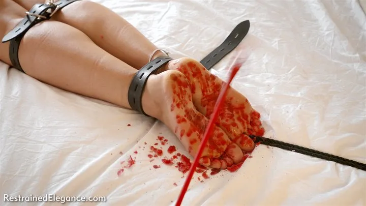 Restrained Elegance - Zoey Ziptie - Hot Waxed Feet and Bastinado (VID0918, 1080p MP4)