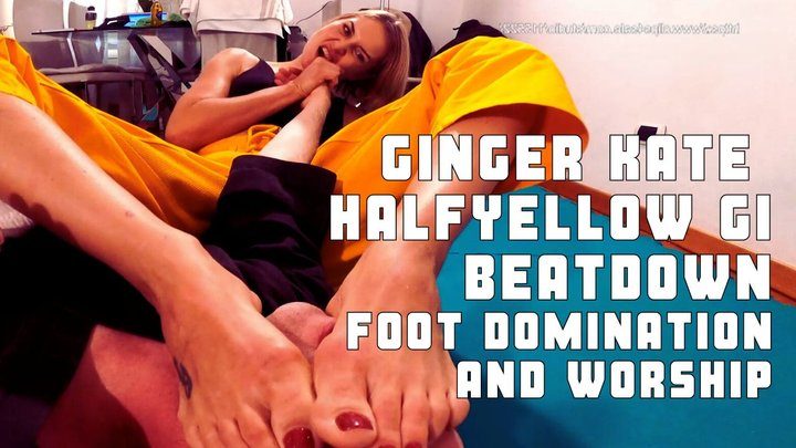 Martial Fetish - Ginger Kate half yellow gi beatdown foot domination and worship