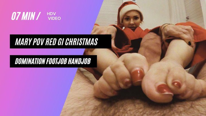 Martial Fetish - Mary POV red gi christmas domination footjob and handjob