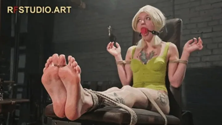 Rf Studio Production - Boltushka - Foot Tickling on the Bench with Large Ballgag (HD 720p MP4)