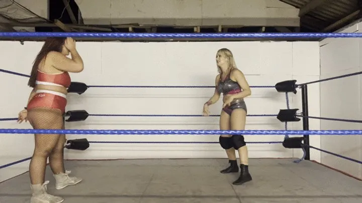 Power Girls Pro Wrestling - Knuckle locks and butt wrestling