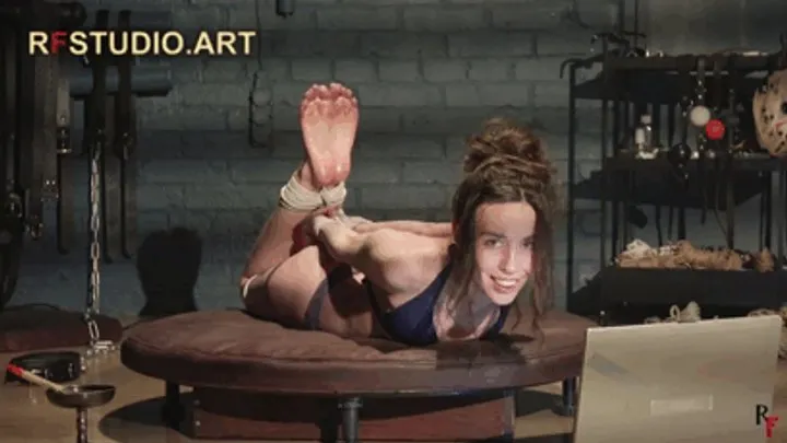 Rf Studio Production - Home Girl - Lovely Simple Hogtie on the Turntable with Oiled Soles (FULL HD MP4)