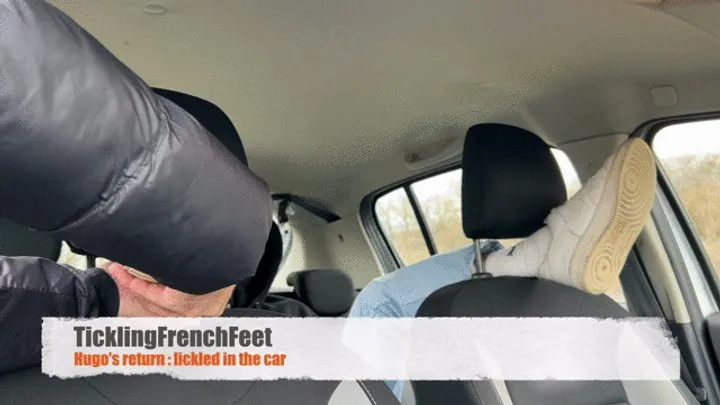 Tickling French Feet - Hugo, 20 yo straight biker, back : lickled in the car (Full HD)