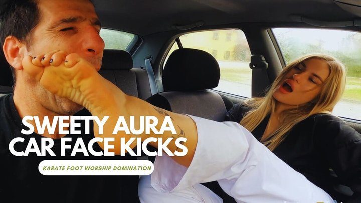 Martial Fetish - Sweety Aura car face kicks karate foot worship domination