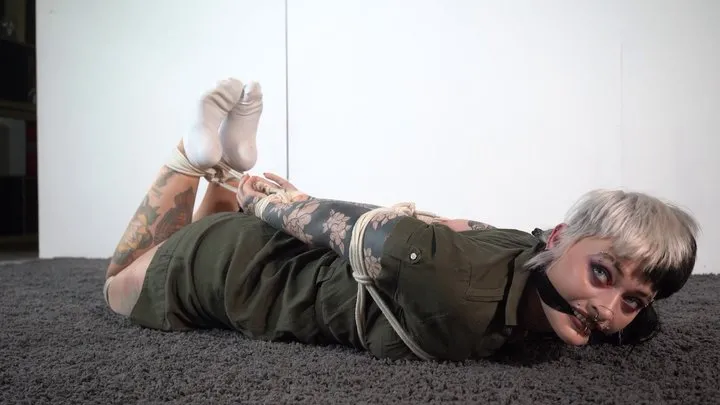 Altgirlsbound - 4217 Chronically Grumpy in Green Dress Hogtie