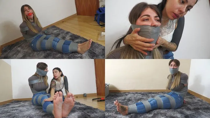 Spanish Ties - Rainbow Lau tied up and gagged for being noisy!