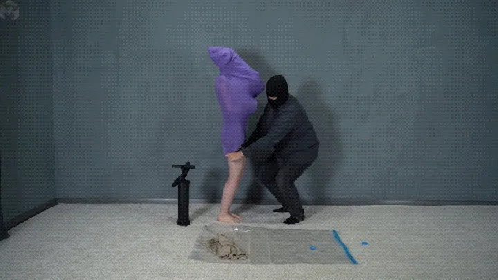 Vacuum Dreams - Mummification with nylon cocoons in two layers and vacuum bag bondage
