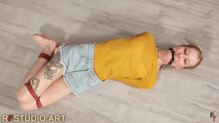 Rf Studio Production - Frida - Barefoot Hogtie on the Floor with Ring Gag (FULL HD MP4)