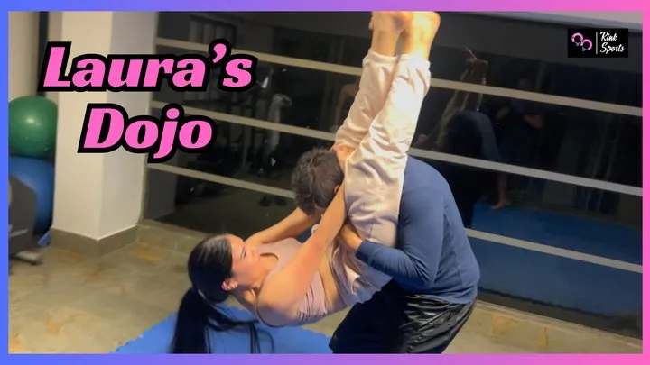 Kink Sports - Laura shows David who owns the Dojo and the Underground Mixed Wrestling Club with her athleticism and strong thighs