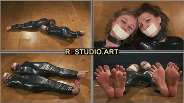 Rf Studio Production - Mandy and Bramble - Double Tight PVC Mummification Part 2 - Struggling on the Floor (FULL HD MP4)