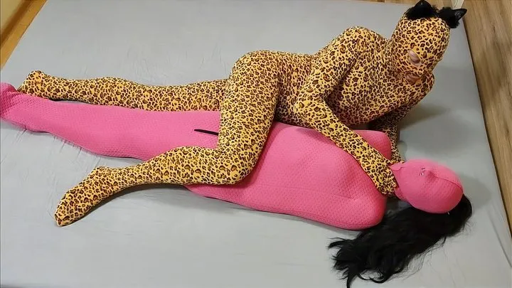 Seeyouinthesack - Mummified in pink bondage sack