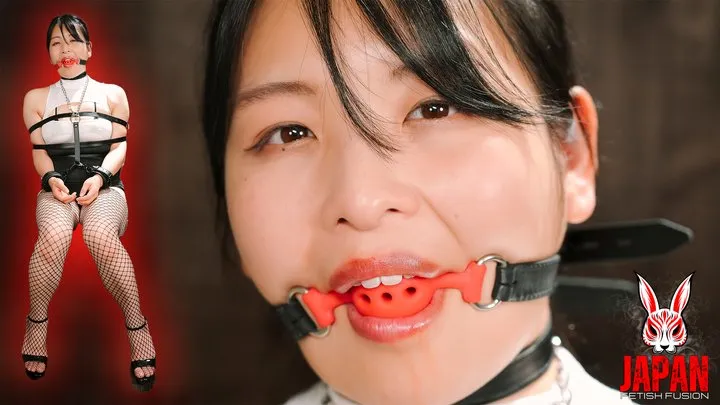 Japan Fetish Fusion Bondage - Bound and Drooling: Tsugumi Matsuzaka Dripping Saliva from Her Gagged Mouth