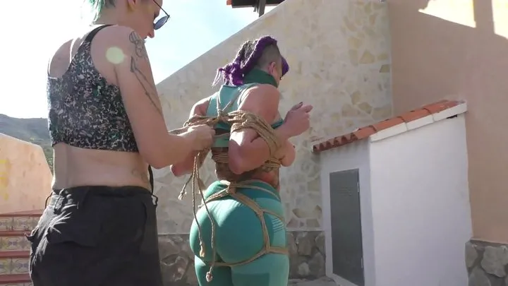 Tied In Public - Maya Homerton - Intense Bondage Walk Training in the Spanish Winter Sun - Part 2 wmv SD