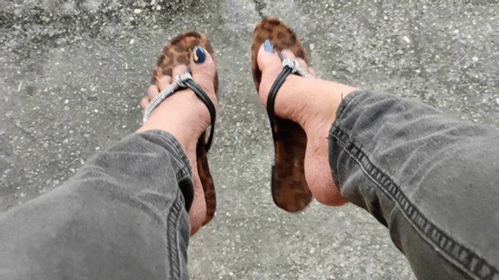 Goddess Foot Fetish - Pronounced arches in flip-flops (2)