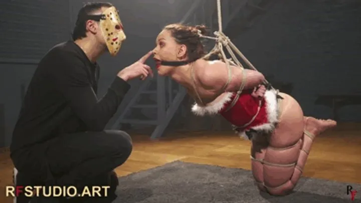 Rf Studio Production - Marie B – Bondage Session with Suspension - Barefoot Snow Maiden Ballgagged and Bound (FULL HD MP4)