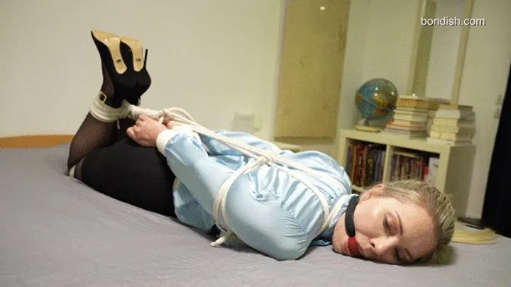 Bondish - SECRETARY VERA HOGTIED & BALLGAGGED IN SILK BLOUSE