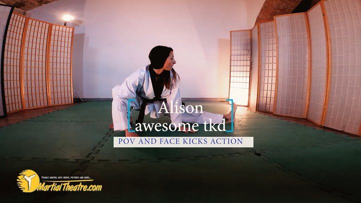 Martial Fetish - Alison awesome tkd POV and face kicks action