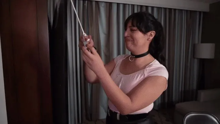 Trannies In Trouble - TS Ruby Bunny's Self-Bondage Hitachi Chairtie