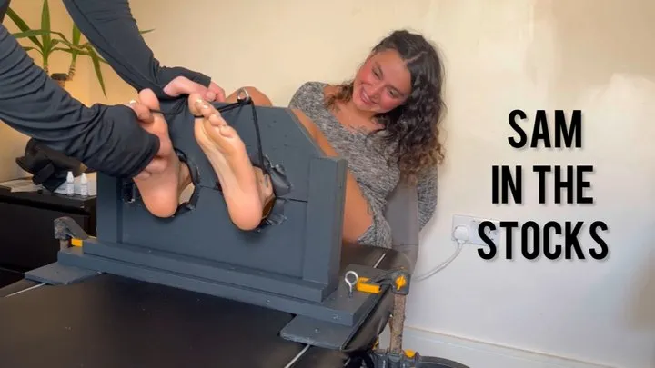 Uk Tickle Studio - Sam’s first time tickled in the stocks