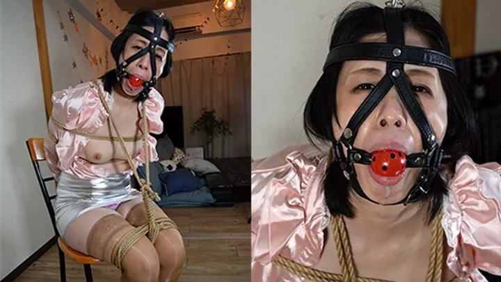 Tokyo Bondage Damsels - KR11 Japanese Lady Tamami Bound & Gagged in Satin Blouse Part2 (MP4)