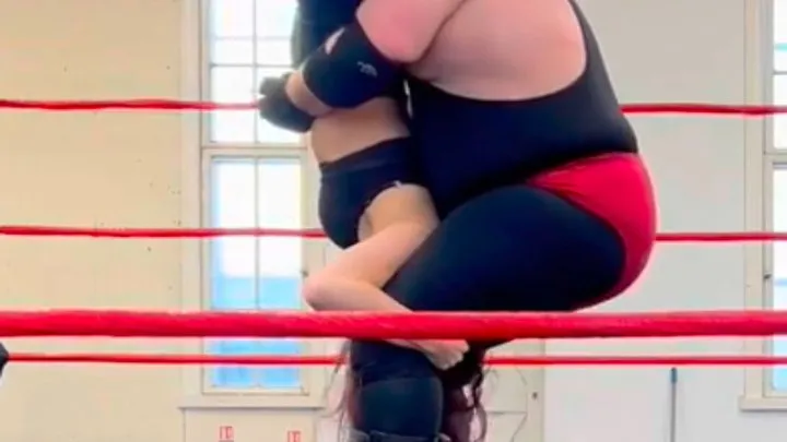 Mixed Wrestling Uk - Masked man drops petite woman