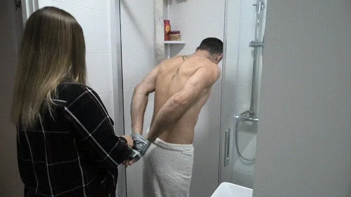 Blonde Stories - Slave in the bathroom on his knees ORDER d