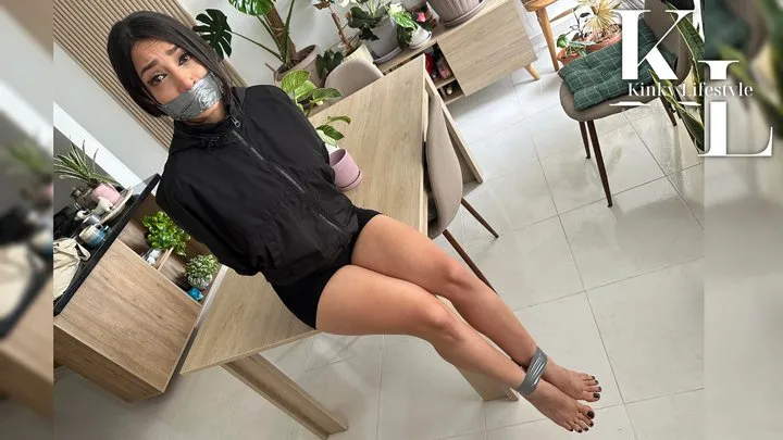 Kinky Lifestyle Pals - Mara Finds a Way To Escape (Duct Tape WrapGag, Struggling, Hopping, Barefoot, Big Eyes)