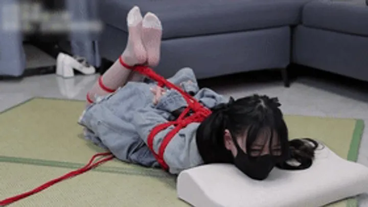 Chinese Bondage Foot Fetish - xy281-very cute twintail girl in white stockings tied up with rope